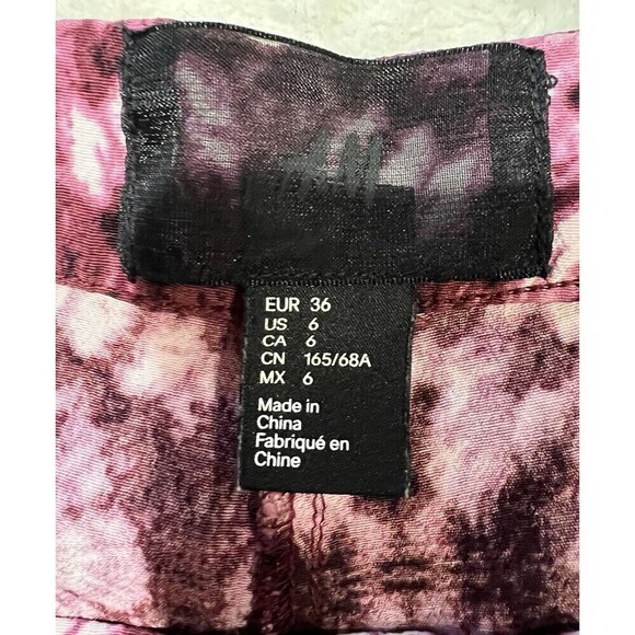 H&M Viscose Bootcut Printed Tie-Dye Pattern, Pants Size 6 Lightweight - Picture 5 of 7